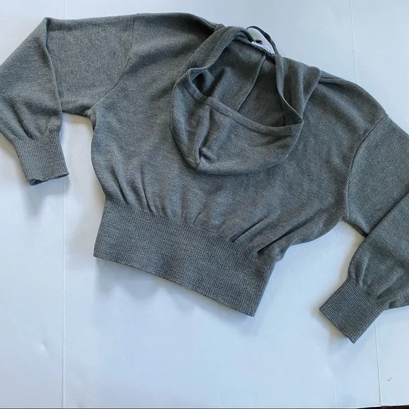 ZARA Hooded Crop Kangaroo Sweatshirt Hoodie M - Picture 8 of 15